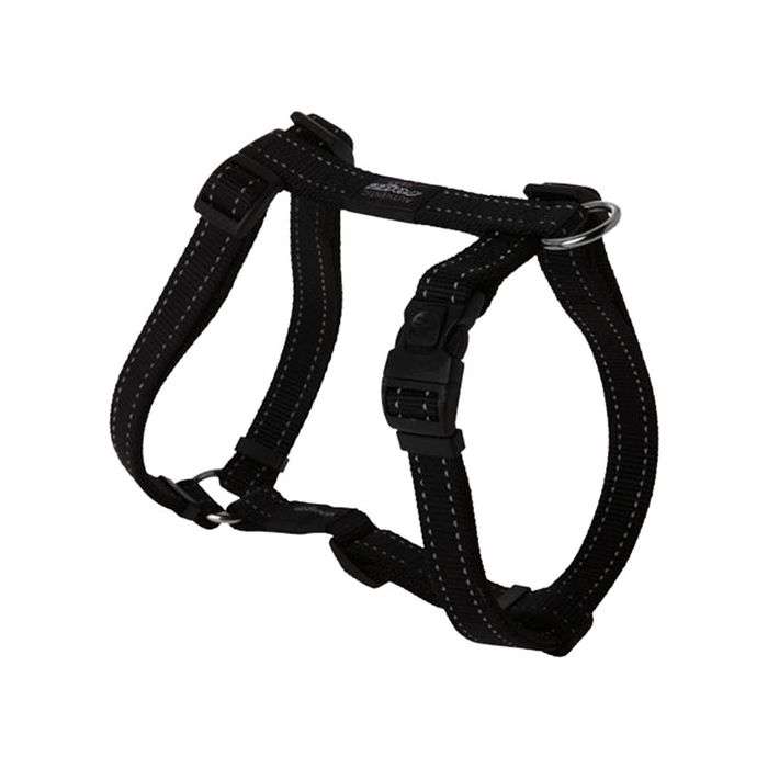 Rogz Black Reflective Dog H-Harness - Medium