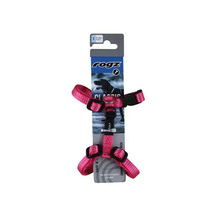 Rogz Pink Reflective Dog H-Harness - Large