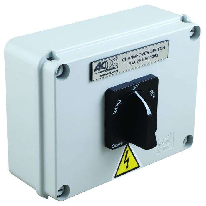 2 Pole IP65 63A Changeover Enclosed Switch