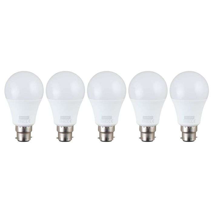 Eurolux 9W Cool White B22 LED A60 Globes - 5 Pack