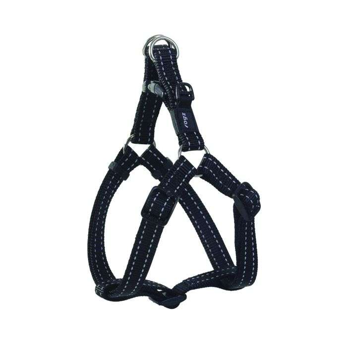 Rogz Black Reflective Dog Step-In-Harness - Medium