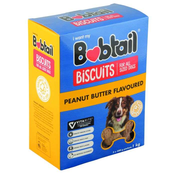 Bobtail Peanut Butter Dog Biscuits 1kg