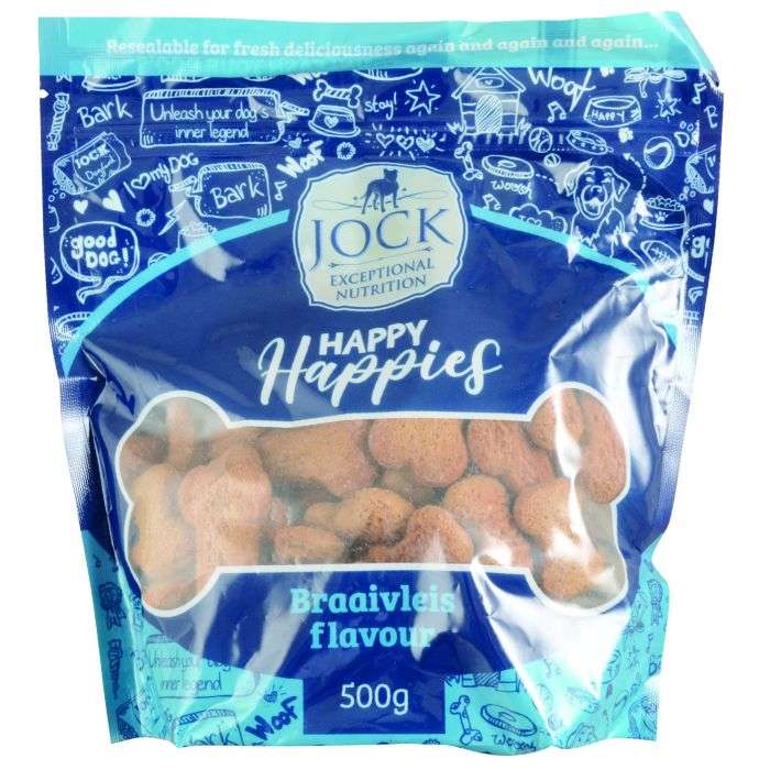 Jock Braaivleis Happy Happies Dog Biscuits 500g