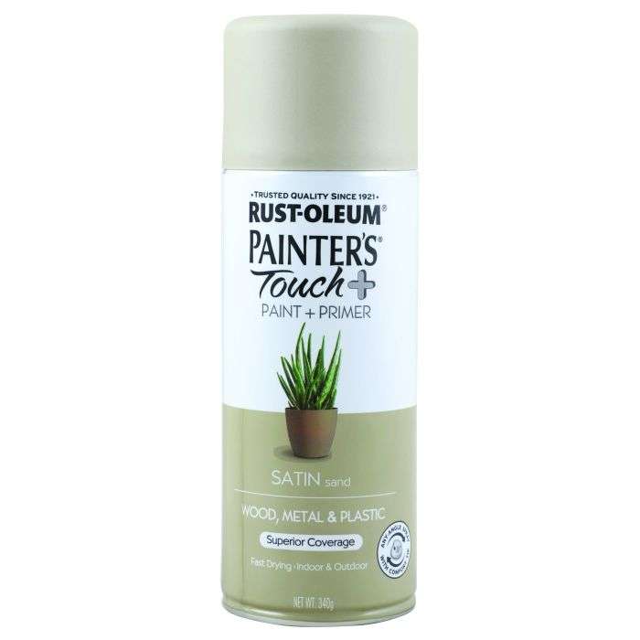 Rust-Oleum Painter's Touch Plus Satin Spray Paint Sand 340g