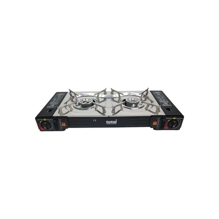 Totai Black Portable Double Gas Canister Stove
