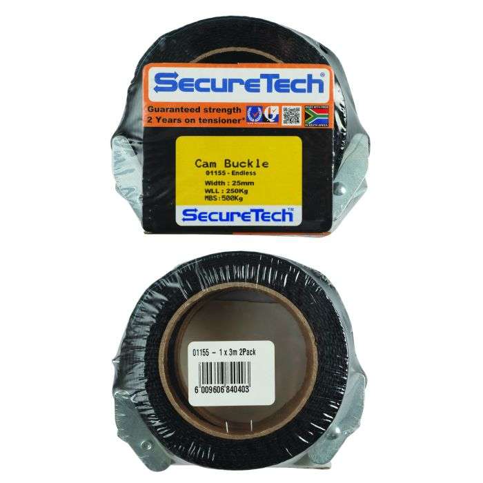 Secure Tech Endless Cam Buckle Strap 36mm x 3m 2PK