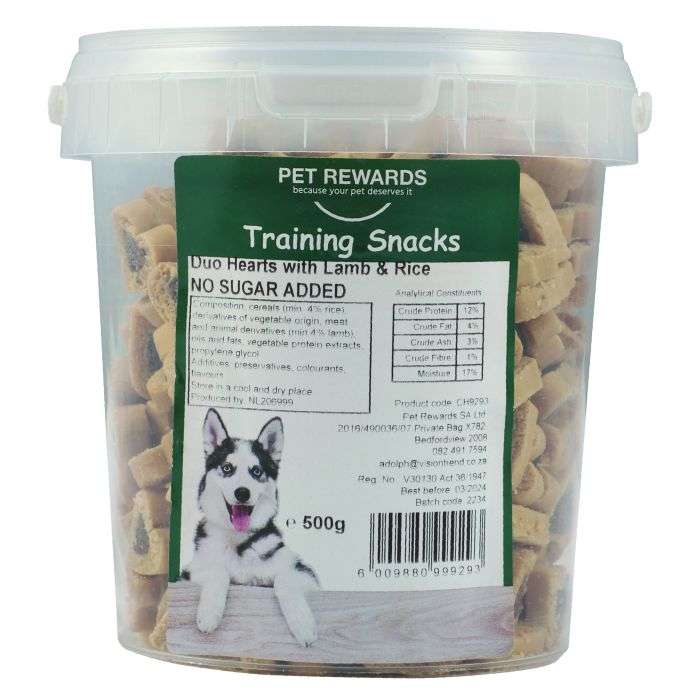 Pet Rewards Duo Hearts Lamb & Rice Dog Treats 500g