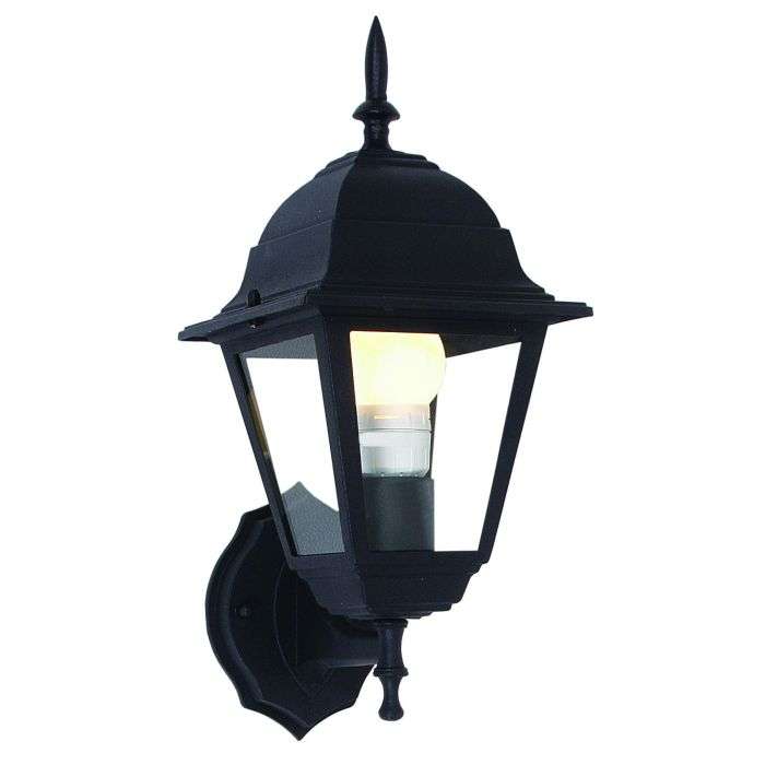 Bright Star Black Die Cast Aluminium Up Facing 4 Panel Lantern Light