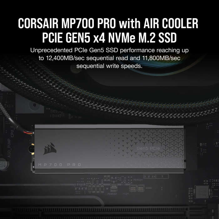 Corsair MP700 PRO 1TB M.2 NVMe PCIe Gen. 5 x4 SSD with Cooler