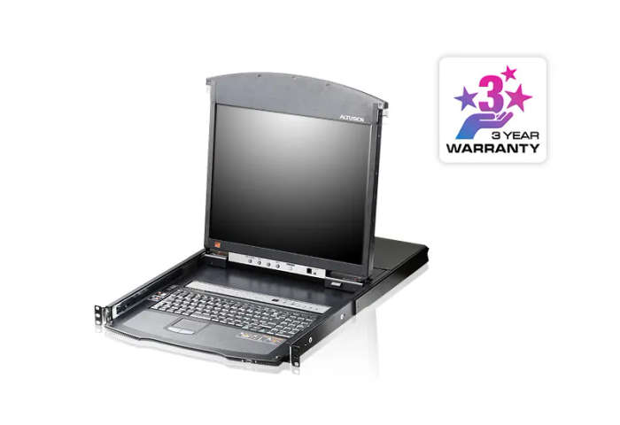 8-Port 17'' Dual Rail Lcd Ip Cat5 Kvm - D.Rail Lcd Kvm Ip Sw. W (Uskb Spkb) W (Us Eu) Cord