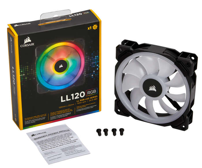 Corsair Ll120 Rgb 120Mm Dual Light Loop Rgb Led Pwm 600 - 1500 Rpm Cooling Fan