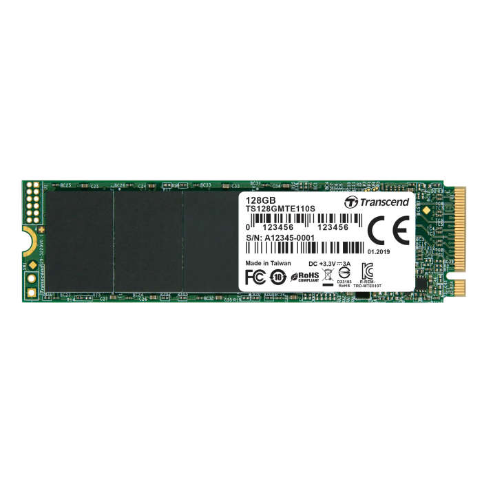 Transcend 128Gb Pci-E M.2 2280 Nvme Gen 3X4 Ssd -3D Tlc -Dramless