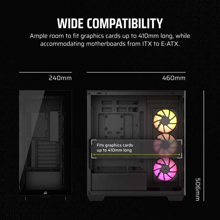 iCUE LINK 3500X RGB Mid-Tower PC Case; Black