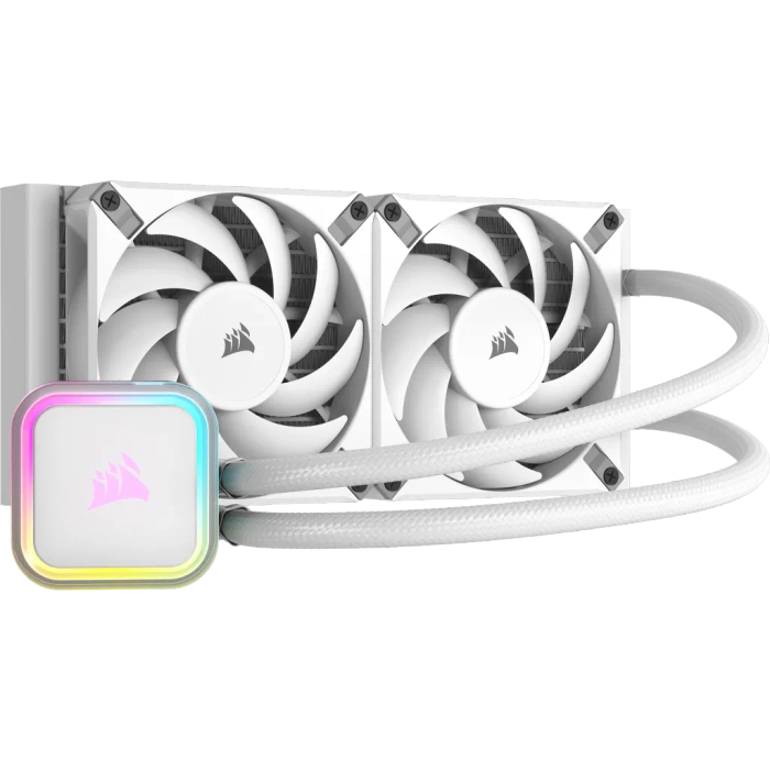CORSAIR iCUE H100i ELITE RGB 240mm Liquid CPU Cooler - White.