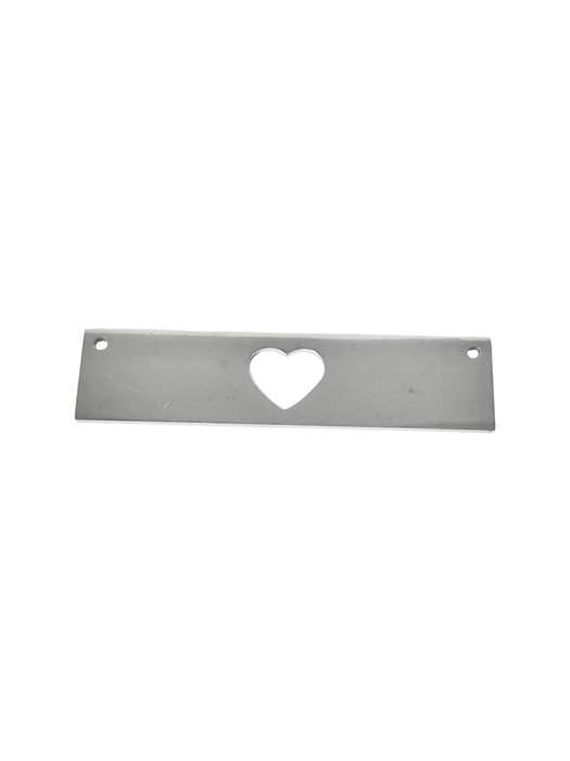 Heart in centre of bar connector, 50mm