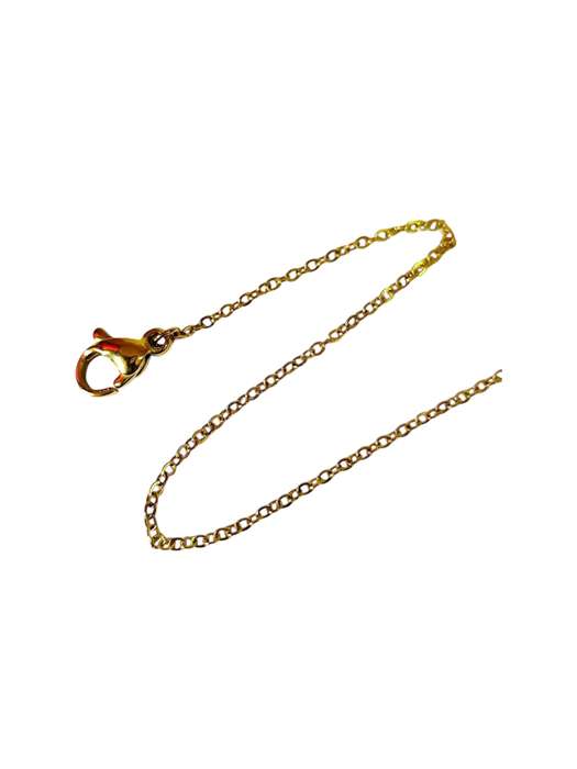 Rope chain 3mm wide, Gold Stainless steel, 45cm long
