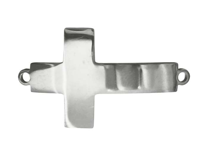 Bracelet connector, curved Cross, 38mm