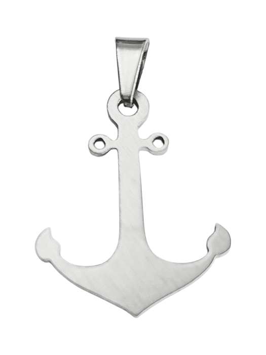 Anchor Pendant in Stainless Steel, 19mm excl bail