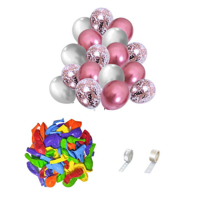 Jacaranda 92 Pieces Party Decoration Balloons Set Christmas Decoration - Burgundy/Silver