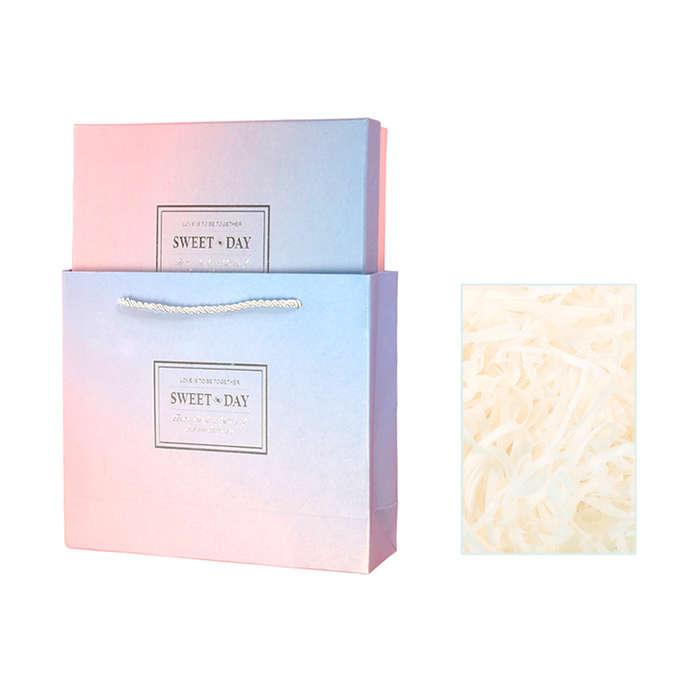 Gradient Color Box With Lid And Shredded Paper Filler - Small