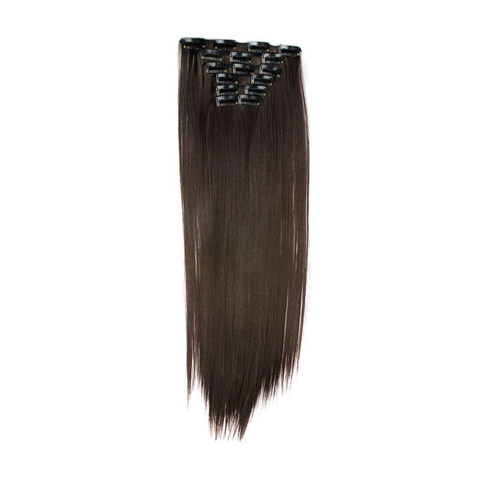6 Piece 16 Clips 23inch Straight Wig Hair Extensions For Women - 4#