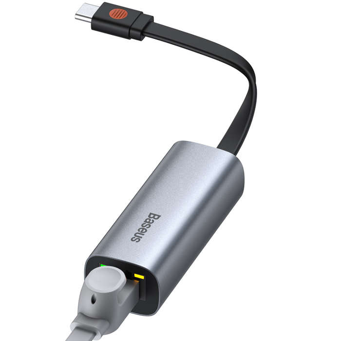 Baseus S.C Series USB TypeC to Gigabit Ethernet RJ45 HUB Adapter- Dark Grey