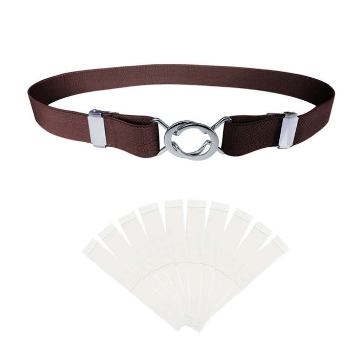 Women Skinny Belt Comfortable Elastic Adjustable Belt - Brown