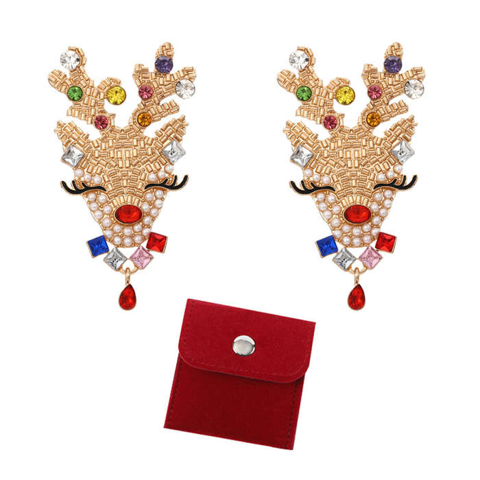 Bigfive Cute Christmas Earrings For Women Party Jewelry Reindeer