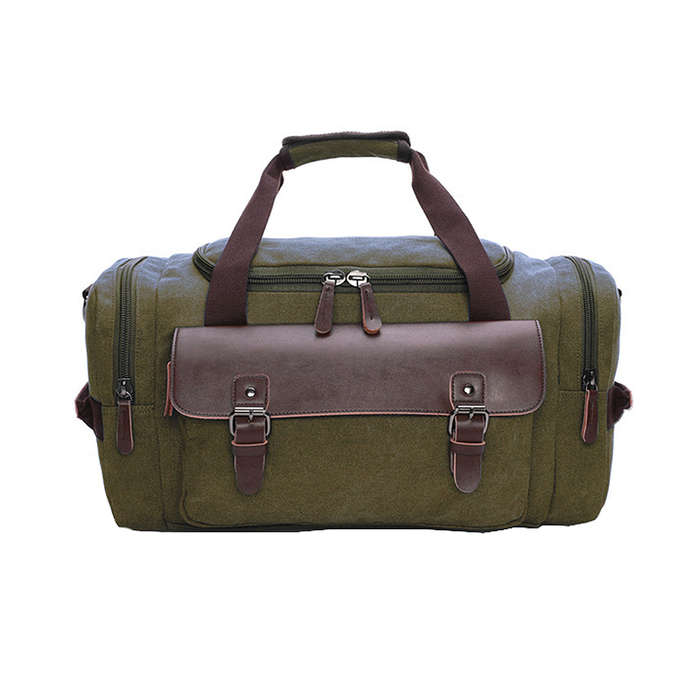Canvas Duffle Bag For Travel Overnight Carry-on Bag - Army Green