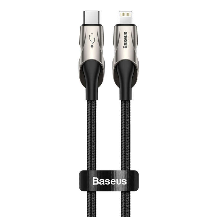 Baseus 1m - 18W Fish Eye LED Series USB Type-C to Lightning - Black