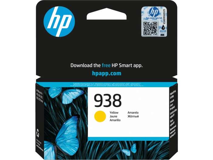 HP Blister 938 Original Yellow Ink Cartridge  For  HP Blister Officejet Pro 9110b: 9120 All:in:on...