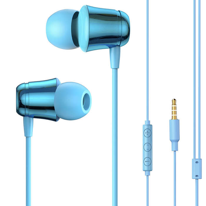 Baseus 1.2m Encok H13 Wired Earphones with Volume/Call Controls - Blue