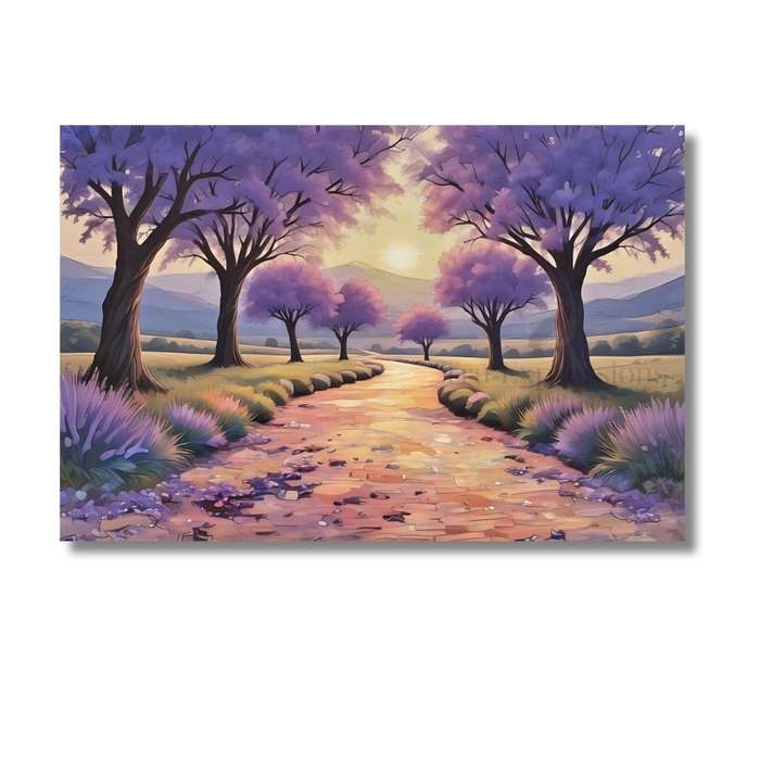 Jacaranda Lane Art Print Canvas - Purple-A4 - 210 X 297 mm