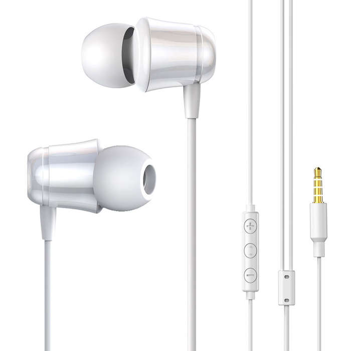 Baseus 1.2m Encok H13 Wired Earphones with Volume/Call Controls - White