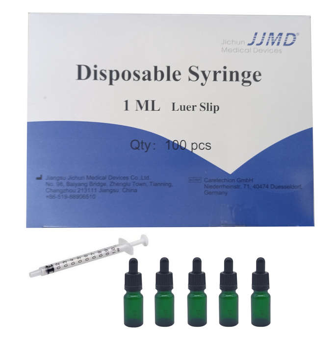 10ml Green Bottles For Medicine Aromatherapy Homeopathy W 1 Box 1ml Syringe