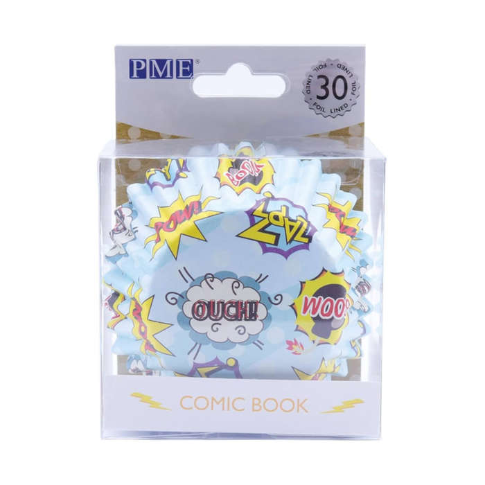PME Cupcake Cases Standard Size Paper Baking Cases - Pack of 30 - Comic Book