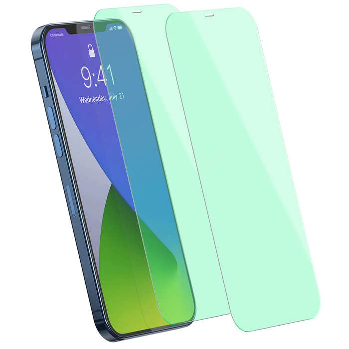 Baseus 0.3mm Anti-Blue&Green Light Glass Screen Protector iPhone 12 & 12Pro