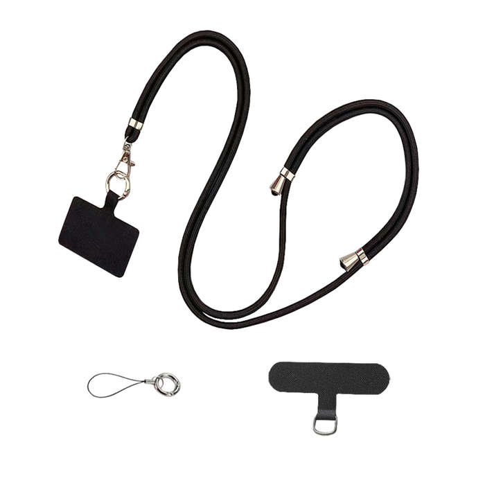 Cell Phone Lanyard Crossbody Adjustable Nylon Neck Strap - Black