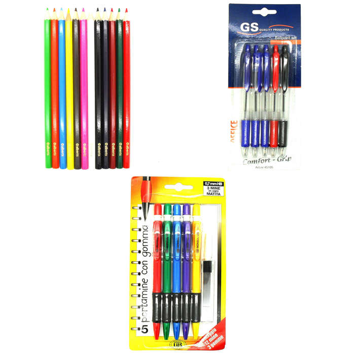 Stationery Set - With 12 Coloured Pencils, 5 Pens and 5 Mechanical Pencils - 3