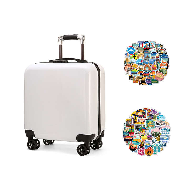 Jacaranda 20 Inch Mini Carry On Luggage Lightweight Hardside Suitcase - White