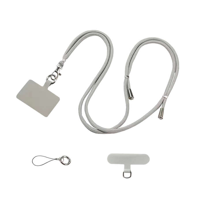 Cell Phone Lanyard Crossbody Adjustable Nylon Neck Strap - Grey