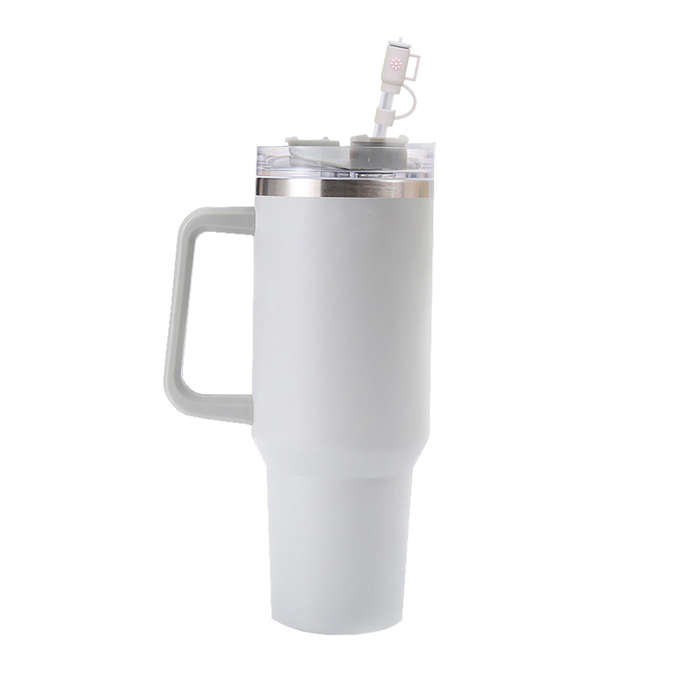 40oz Stainless Steel Vacuum Insulated Tumbler Water Bottle - Light Grey