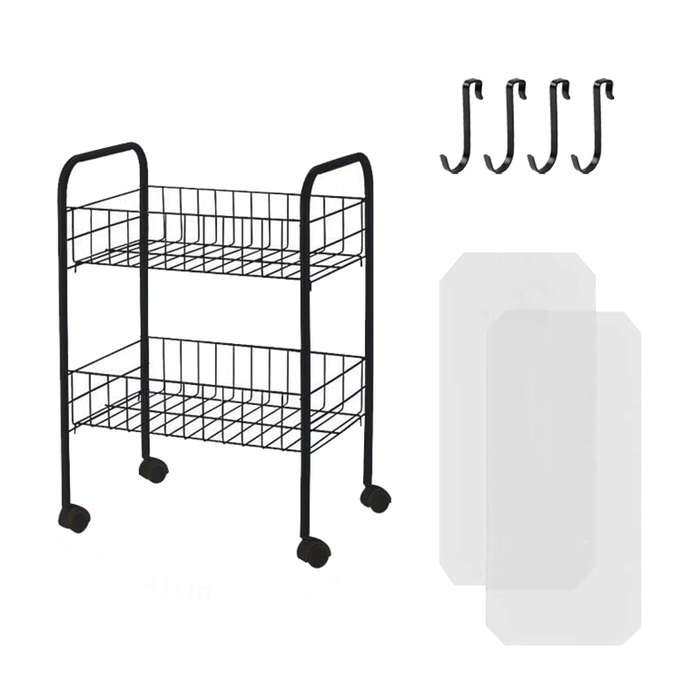 Kitchen Storage Cart With Wheels Kitchen Food Organizer - 2 Tier