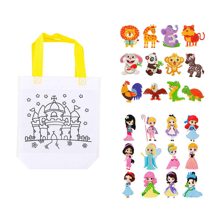 Jacaranda 5D DIY Diamond Painting Sticker Kit With Colouring Goodie Bag - Girls