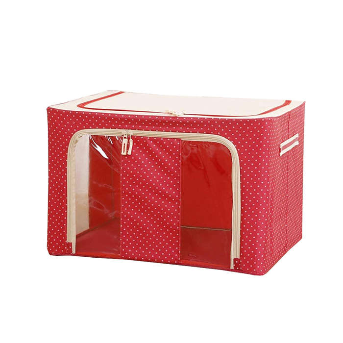 DHAO-Steel Frame Storage Bag Oxford Cloth Foldable Organizer - Red 72L