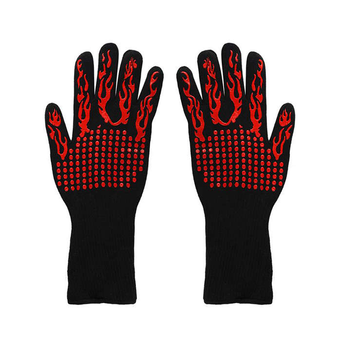 Heat Resistant Grilling Gloves Silicone Non-Slip Oven Gloves