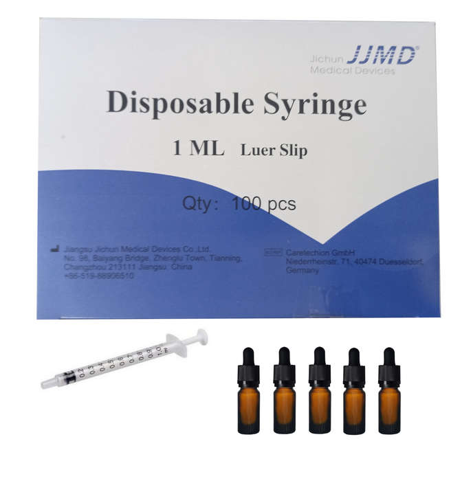 10ml Amber Bottles For Medicine Aromatherapy Homeopathy W 1 Box 1ml Syringe