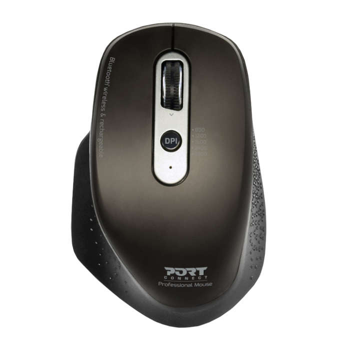 Port Connect Bluetooth Wireless and Rechargeable Executive Mouse - Black