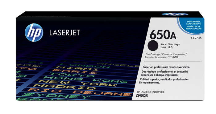 HP 650A Black Original LaserJet Toner Cartridge,13,500 pages