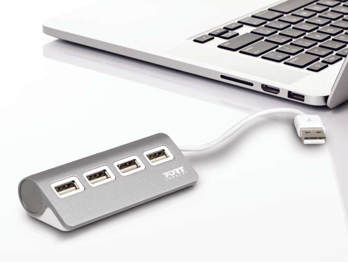 Port USB2.0 Black Plug & Play 4-port Hub